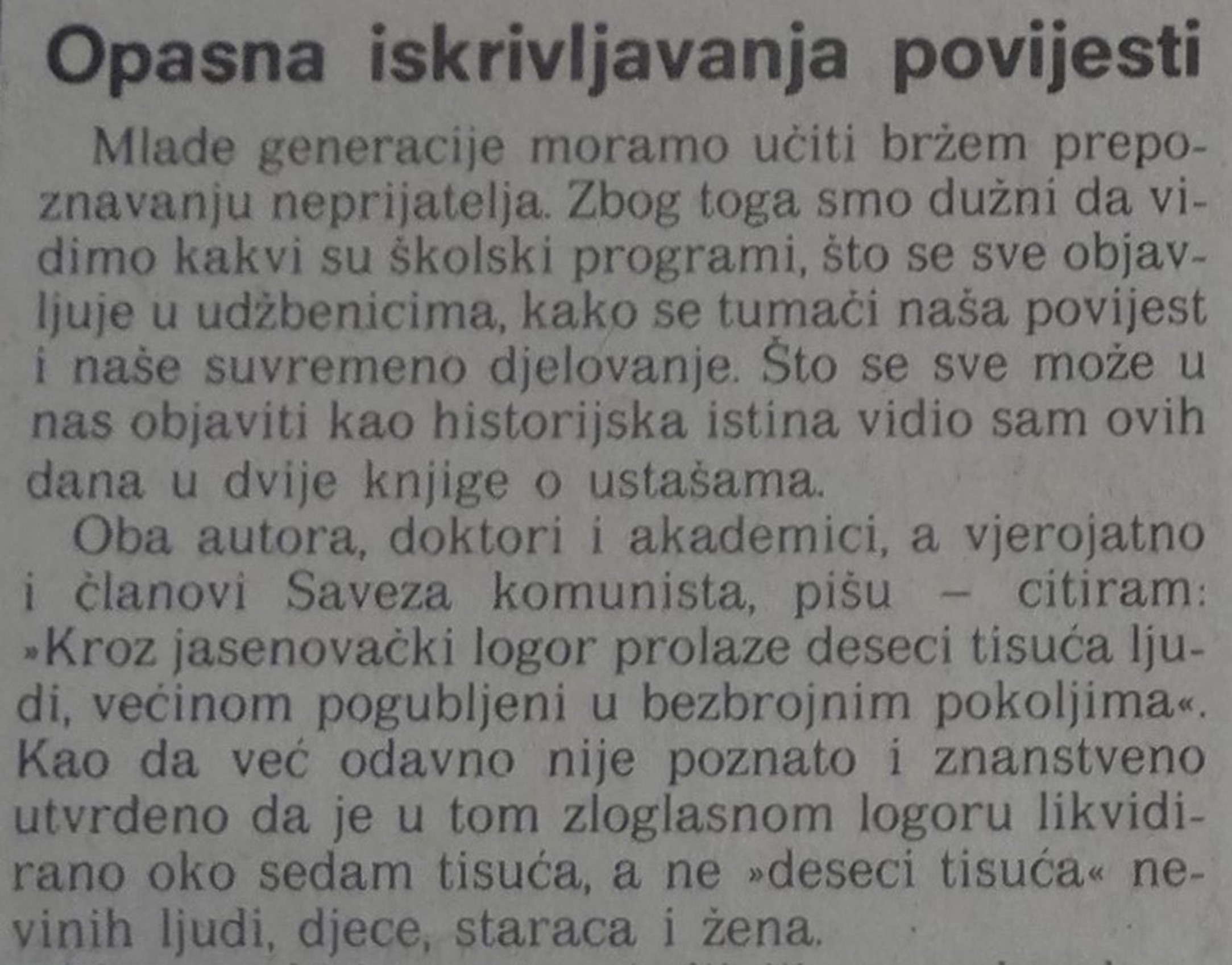 Vjesnik, (1981) 6. 5, str. 3. (isječak)